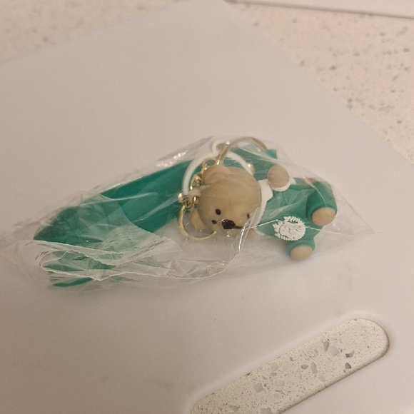 Starbucks Teal Bear Keychain - Picture 2 of 2